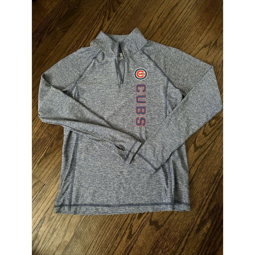 Chicago Cubs Mock Neck Pullover Women’s XS MLB Apparel Blue 1/4 Zip